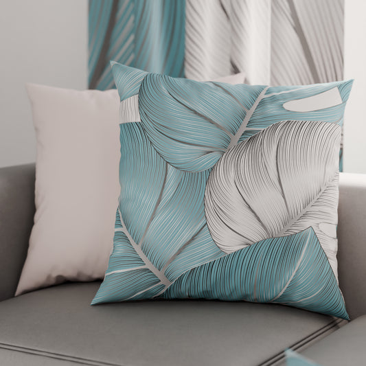 Coussins, Housses de coussin pour canapé, Coussins décoratifs en impression numérique Tropical Céleste Argent