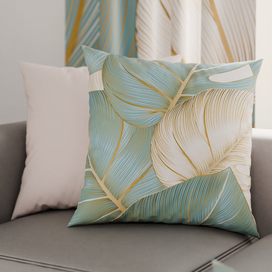 Coussins, Housses de coussin pour canapé, Coussins décoratifs en impression numérique Tropical Céleste Or