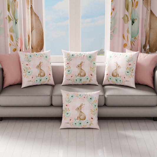 Cuscini, Copricuscini Divano, Cuscini Arredo in Stampa Digitale Pasqua Little Bunny