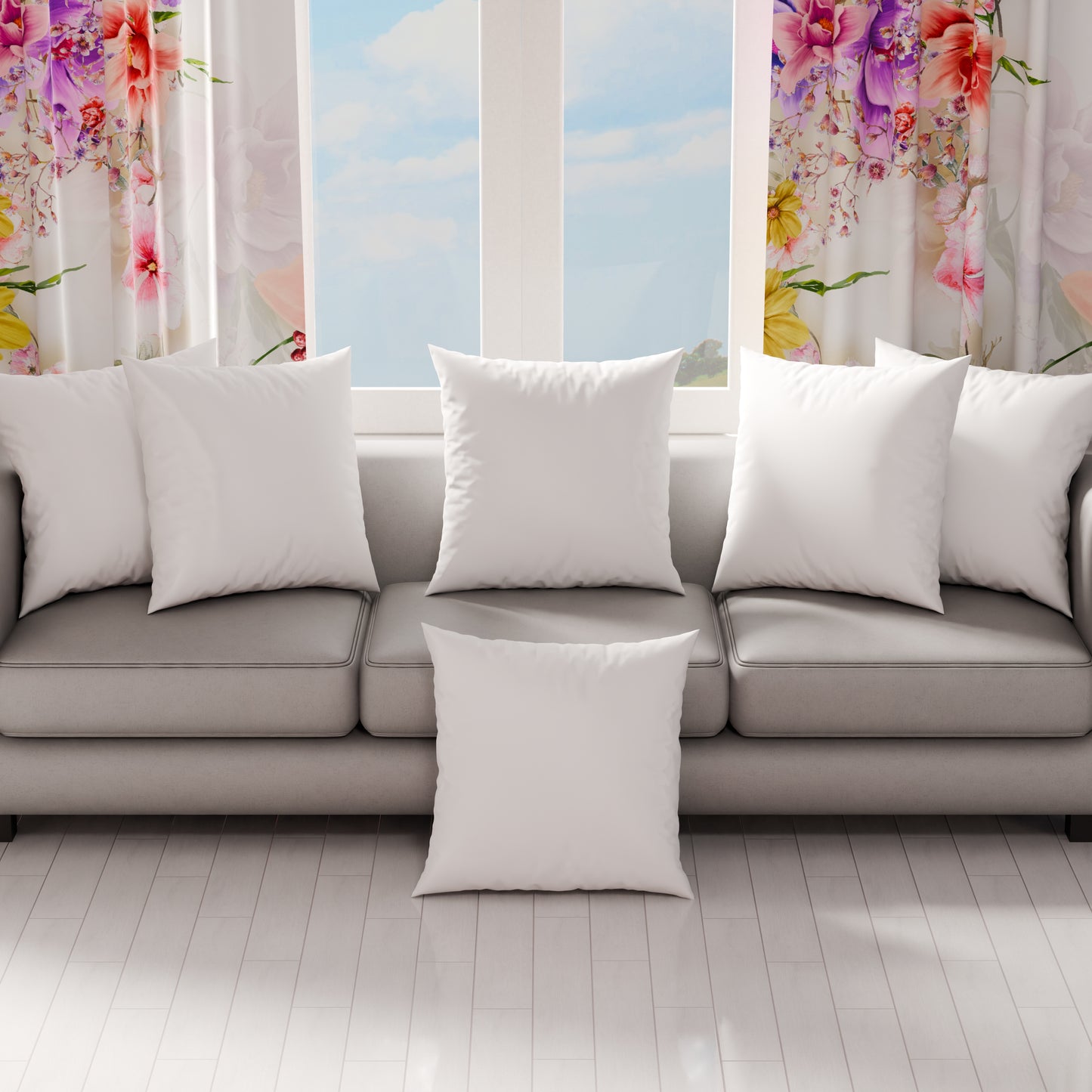 Cuscini, Copricuscini Divano, Cuscini Arredo in Tinta Unita, Bianco