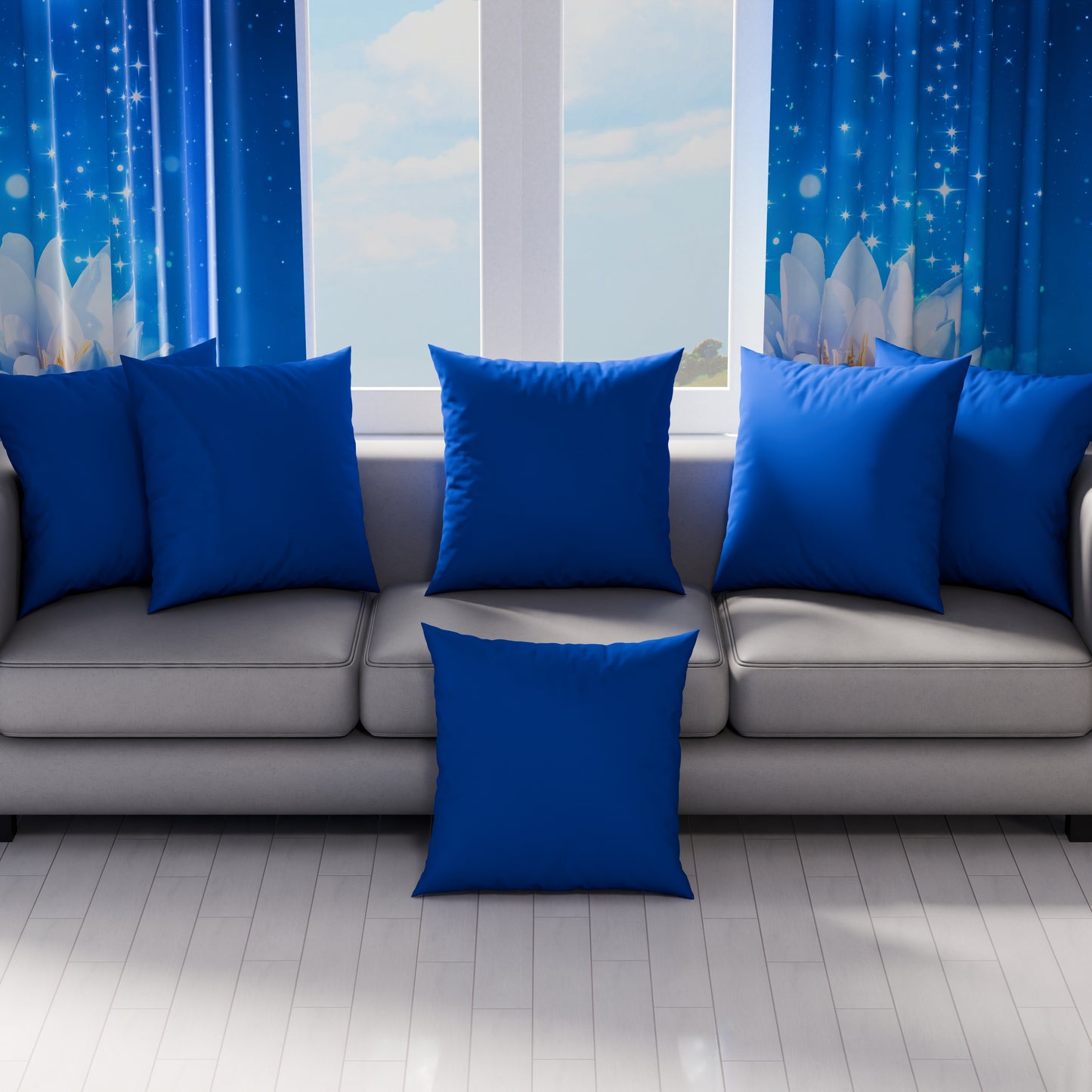 Cuscini, Copricuscini Divano, Cuscini Arredo in Tinta Unita, Blu Elettrico