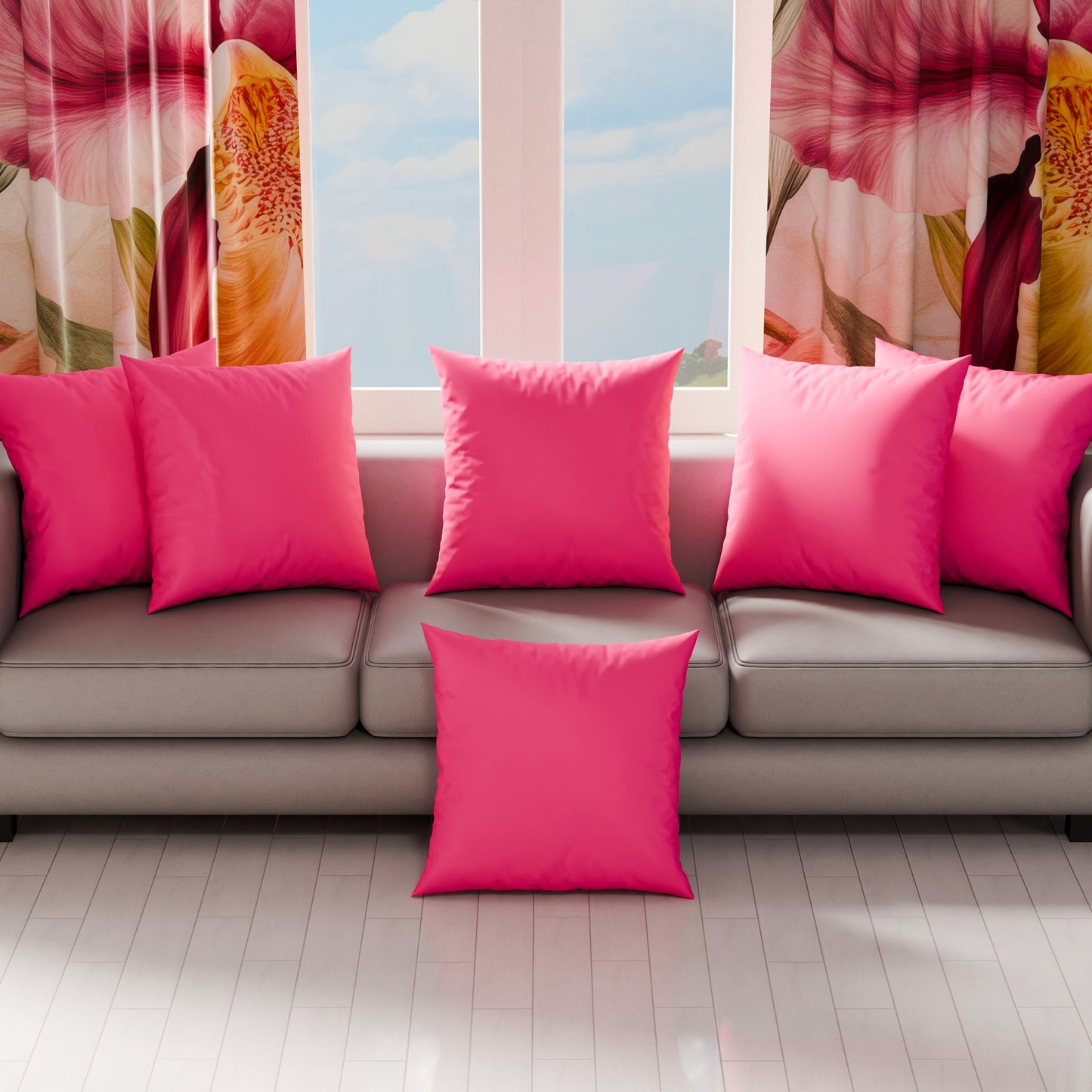 Cuscini, Copricuscini Divano, Cuscini Arredo in Tinta Unita, Fuxia