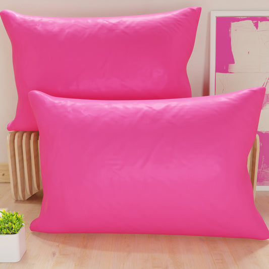 Taies d'Oreiller, Paire de Taies, Housses de Coussins, 100% Microfibre Antiallergique, Fuchsia