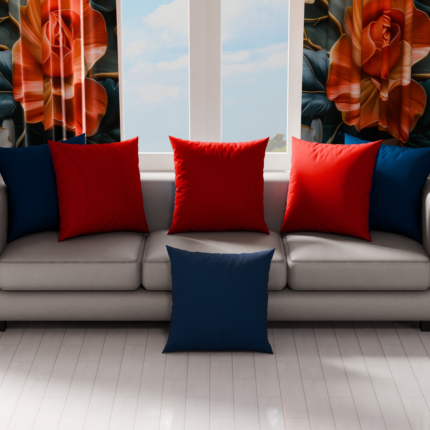 Cuscini, Copricuscini Divano, Cuscini Arredo in Tinta Unita, Bordeaux/Blu Notte