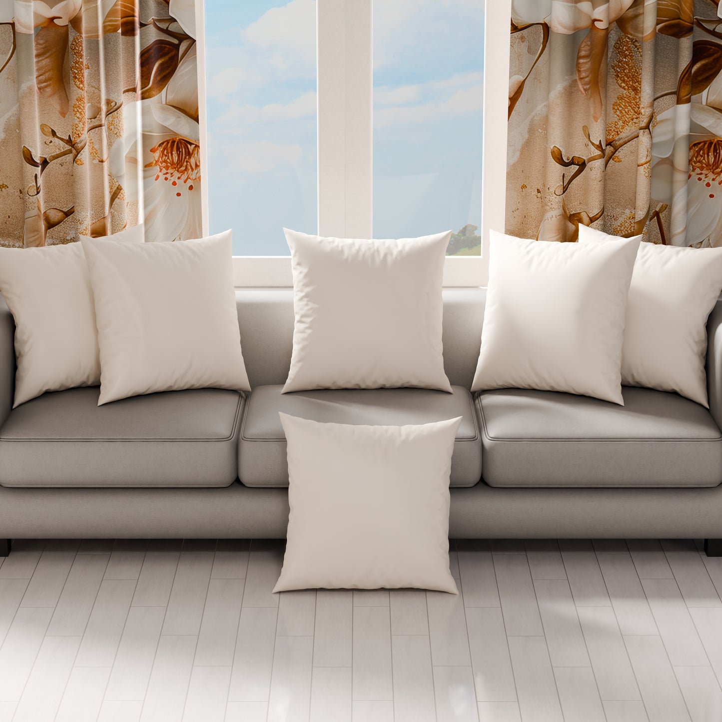 Cuscini, Copricuscini Divano, Cuscini Arredo in Tinta Unita, Panna