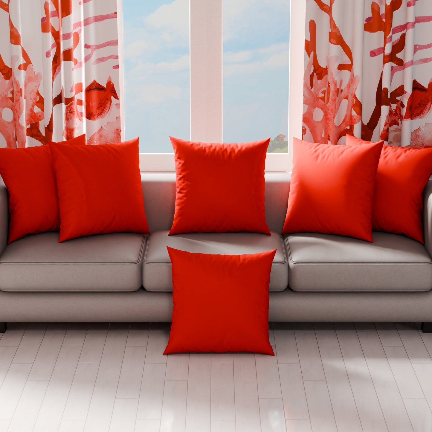 Cuscini, Copricuscini Divano, Cuscini Arredo in Tinta Unita, Rosso