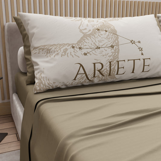 Lenzuola in Cotone, Completo Letto con Federe in Stampa Digitale Ariete