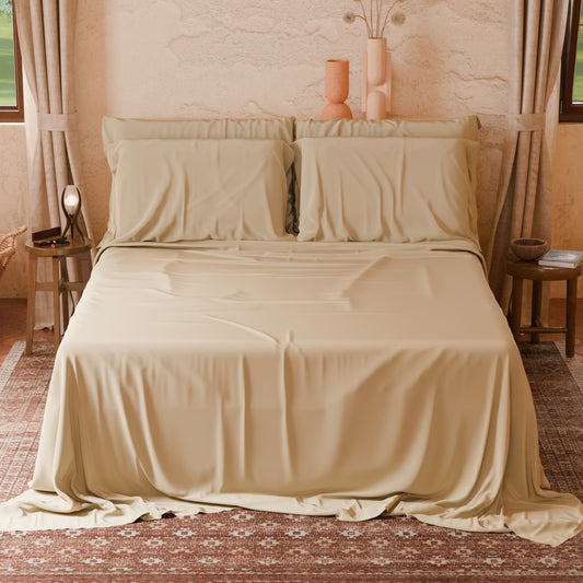 Lenzuola Matrimoniali Singole Cotone Beige Made in Italy | PETTI Artigiani Italiani