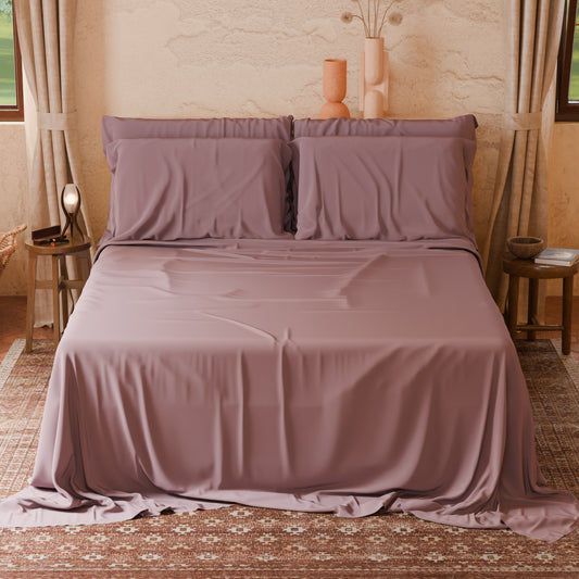 Lenzuola Matrimoniali Singole Cotone Cipria Scuro Made in Italy | PETTI