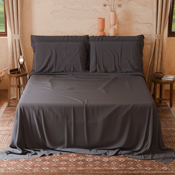 Double, Single, Single and Half Sheets, 100% Cotton, Smoke Gray