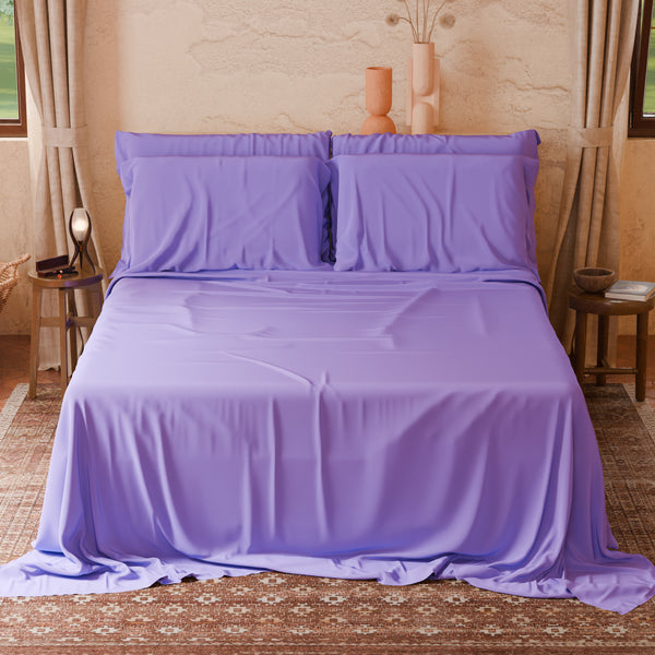 Double, Single, Single and Half Sheets, 100% Cotton, Lilac