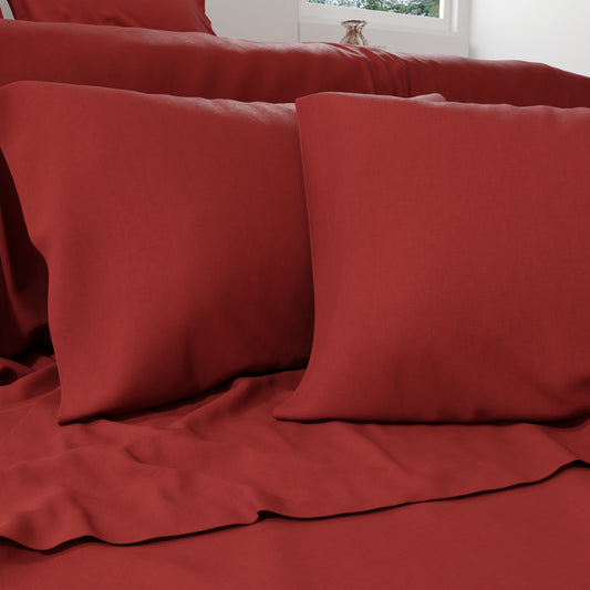Lenzuola Percalle, Lenzuola Matrimoniali Cotone Bordeaux