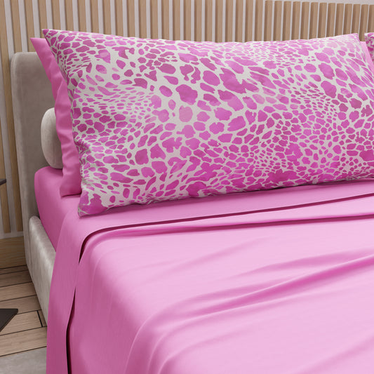 Draps en coton, Parure de lit avec taies d'oreiller en impression numérique Cobra Rose