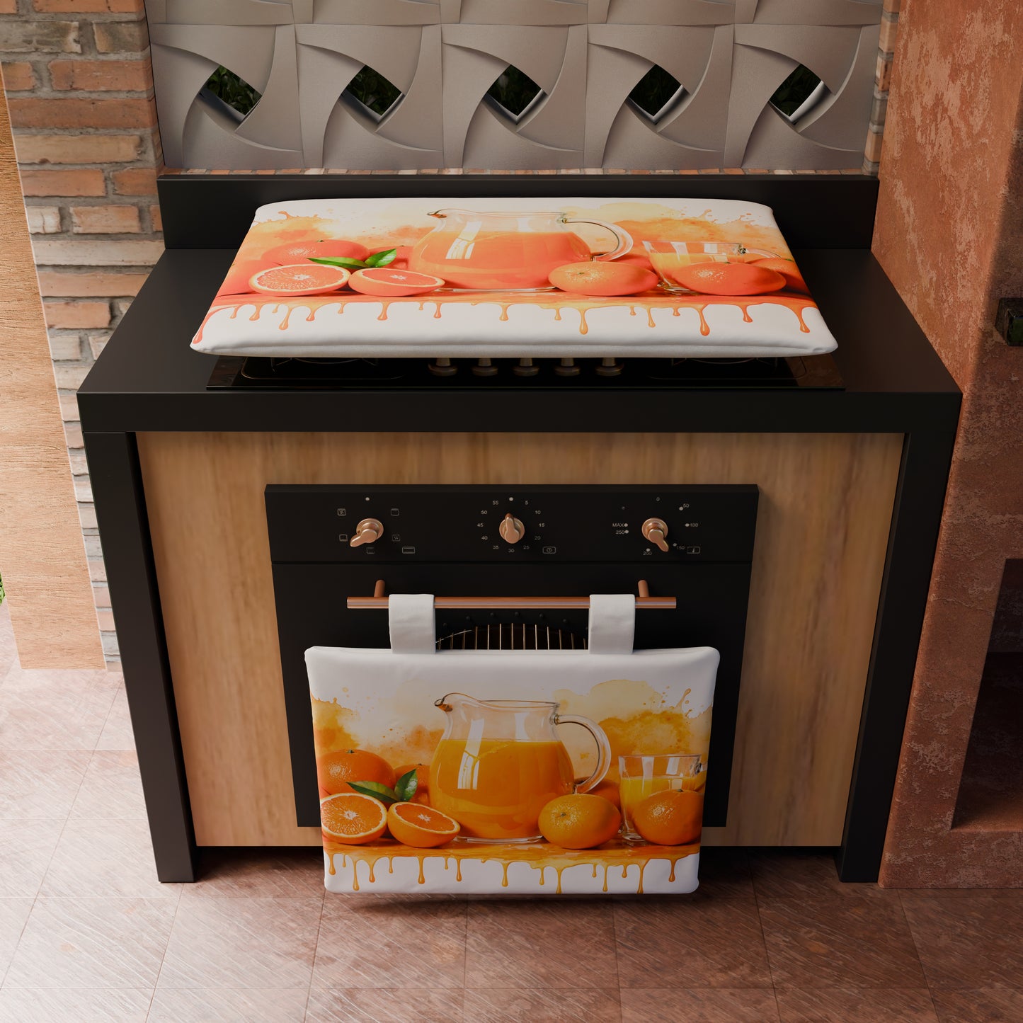 Copriforno per Cucina in Stampa Digitale Fruit - Arancia