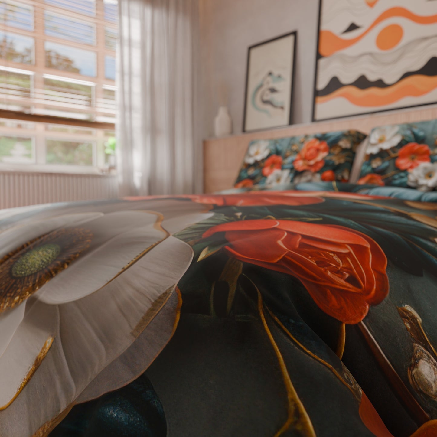 Copripiumino Matrimoniale, Singolo, Una Piazza e Mezza, Floreale 05-18