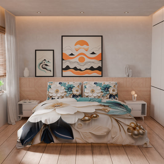 Housse de couette Double, Simple, Une place et demie, Floral 05-19