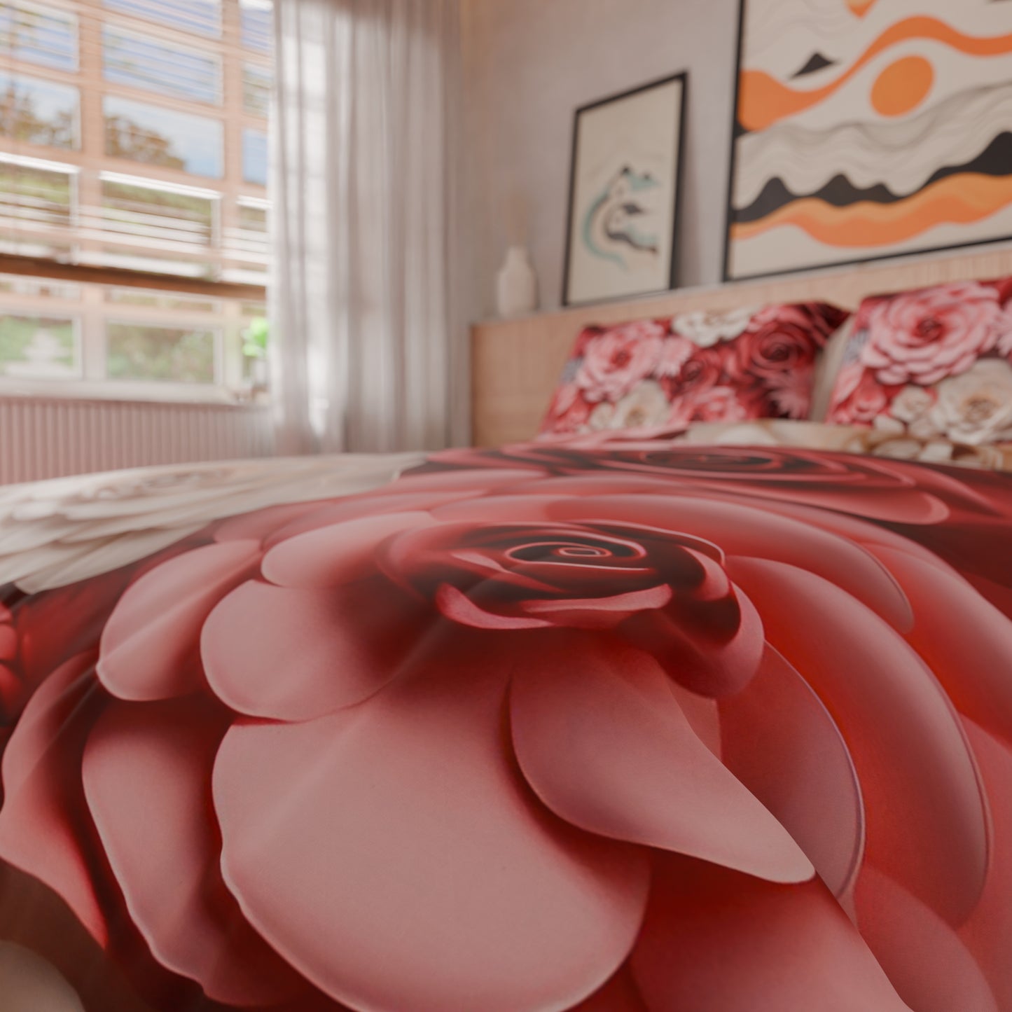 Copripiumino Matrimoniale, Singolo, Una Piazza e Mezza, Floreale 05-3