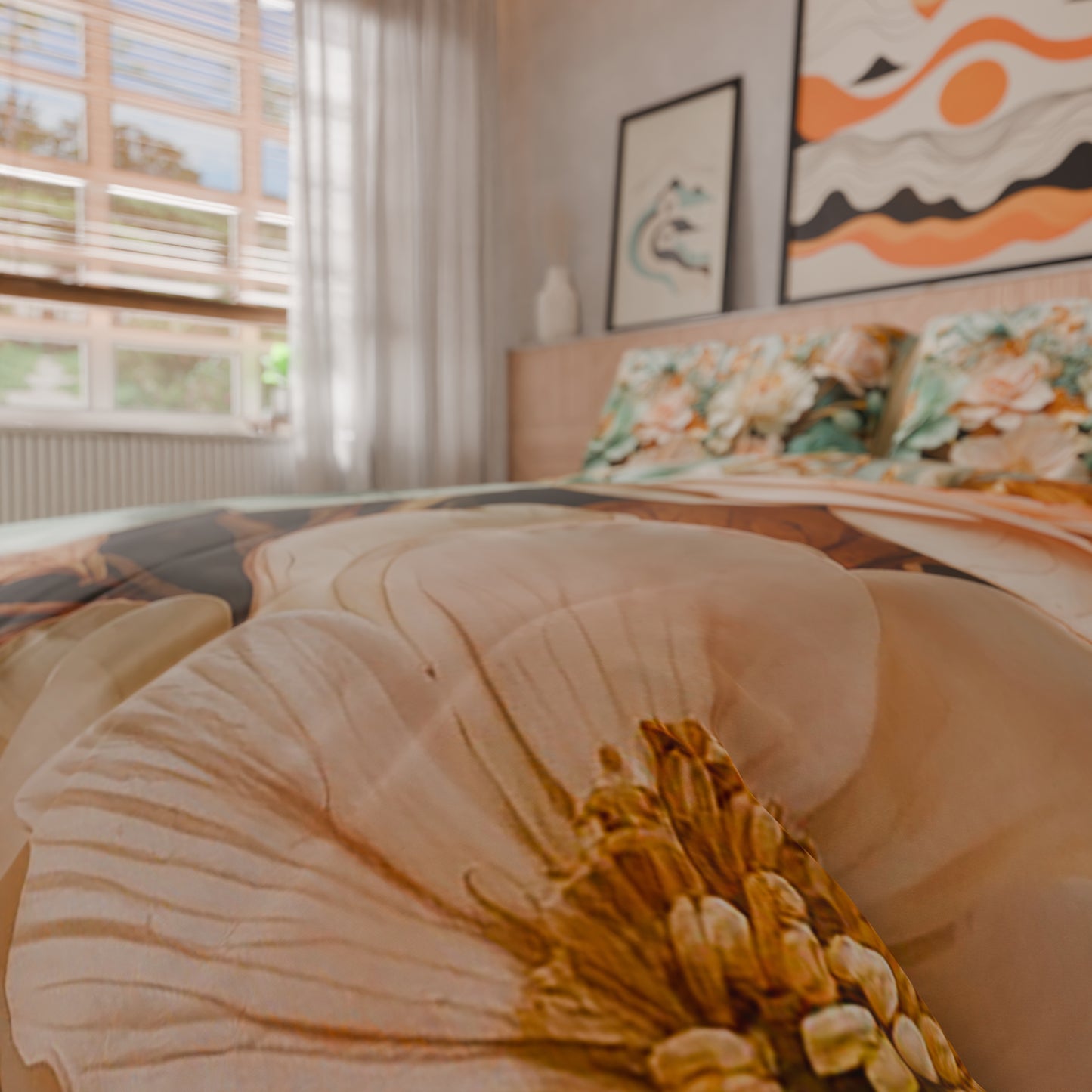 Copripiumino Matrimoniale, Singolo, Una Piazza e Mezza, Floreale 05-9