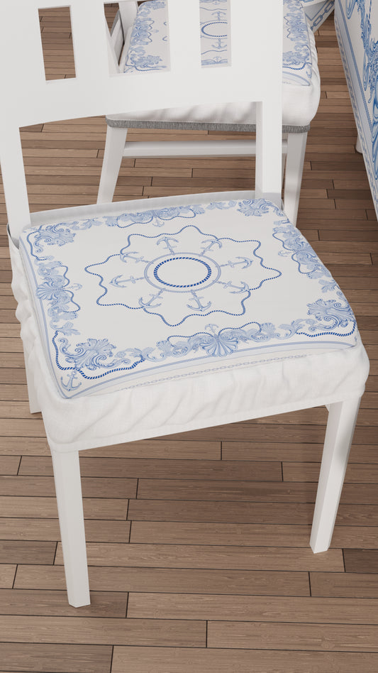 Coussins pour Chaises avec Élastique Housse de Chaise en Impression Numérique Ancre