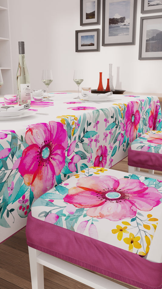 Coussins pour chaises avec élastique housse de chaise en impression numérique florale 01