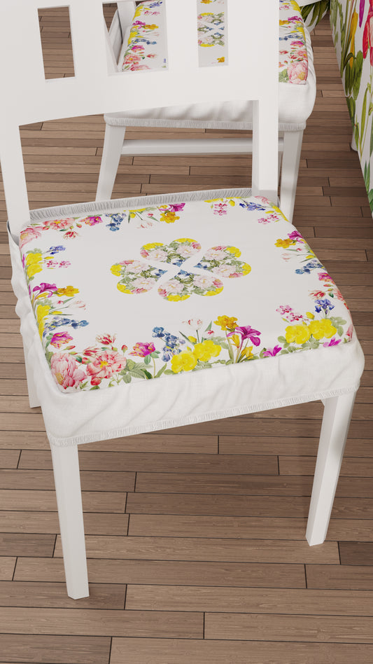 Coussins pour Chaises avec Élastique Housse de Chaise en Impression Numérique Florale 30
