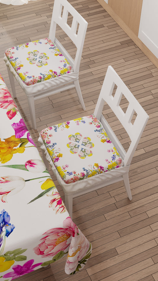 Coussins pour Chaises avec Élastique Housse de Chaise en Impression Numérique Florale 30