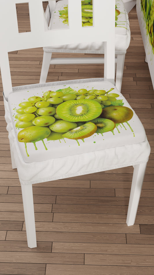 Coprisedia con Elastico Fruit Verde Kiwi Uva | Stampa 4K | Set 2 o 6 Pz