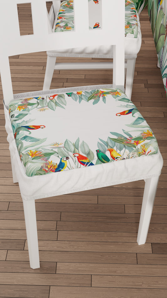 Coussins pour chaises avec élastique housse de chaise en impression numérique Perroquets
