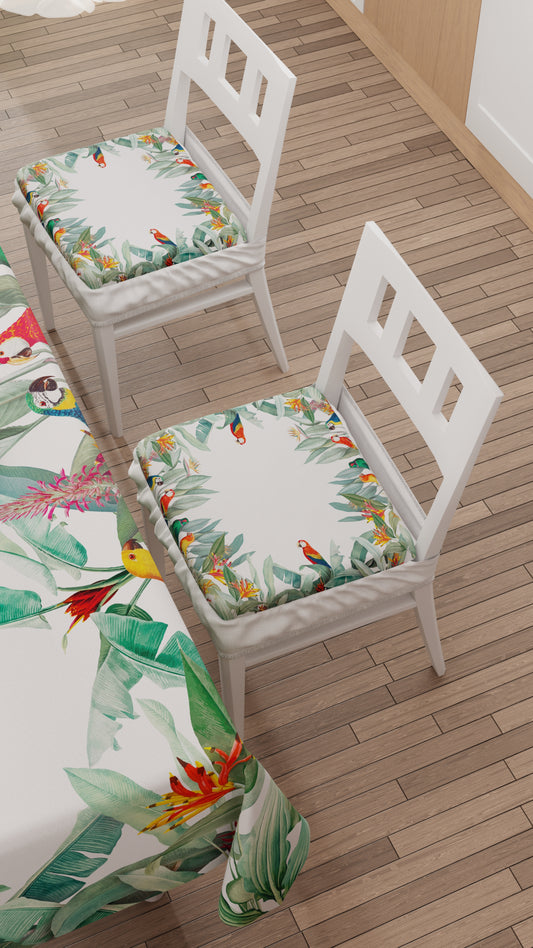 Coussins pour chaises avec élastique housse de chaise en impression numérique Perroquets