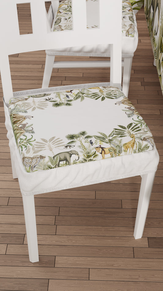 Coussins pour Chaises avec Élastique Housse de Chaise en Impression Numérique Savane