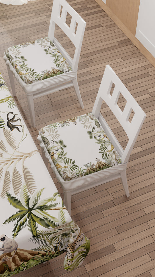 Coussins pour Chaises avec Élastique Housse de Chaise en Impression Numérique Savane