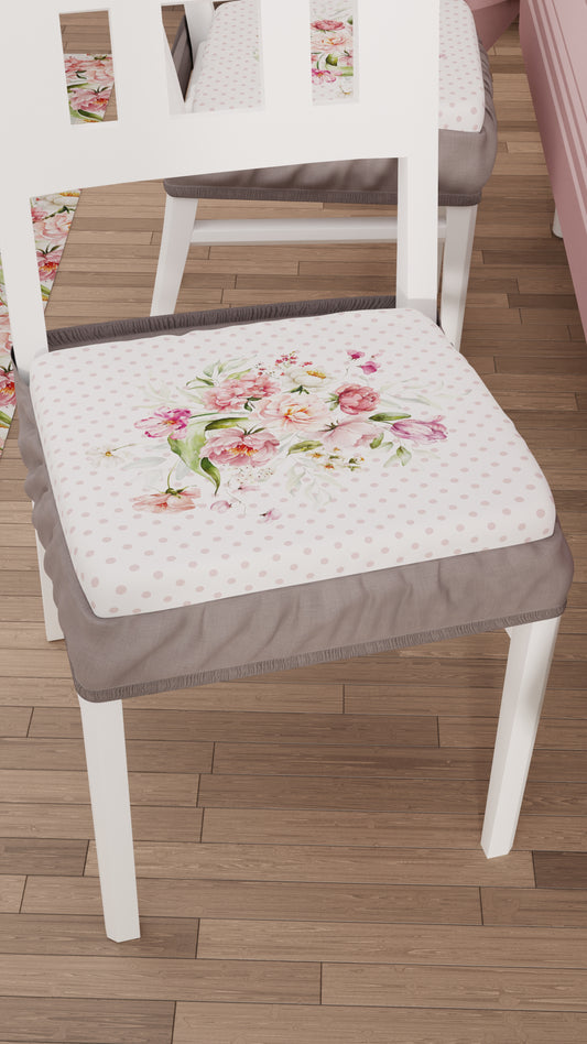 Coussins pour chaises avec élastique housse de chaise en impression numérique shabby rose poudré