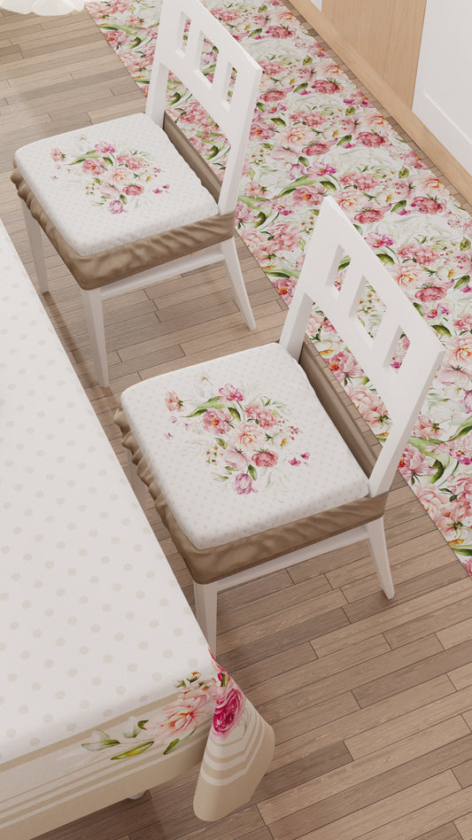 Coussins pour chaises avec élastique housse de chaise en impression numérique shabby beige