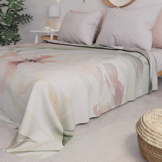 Boutis d'été, Couverture légère, Draps boutis fleuris 04-143