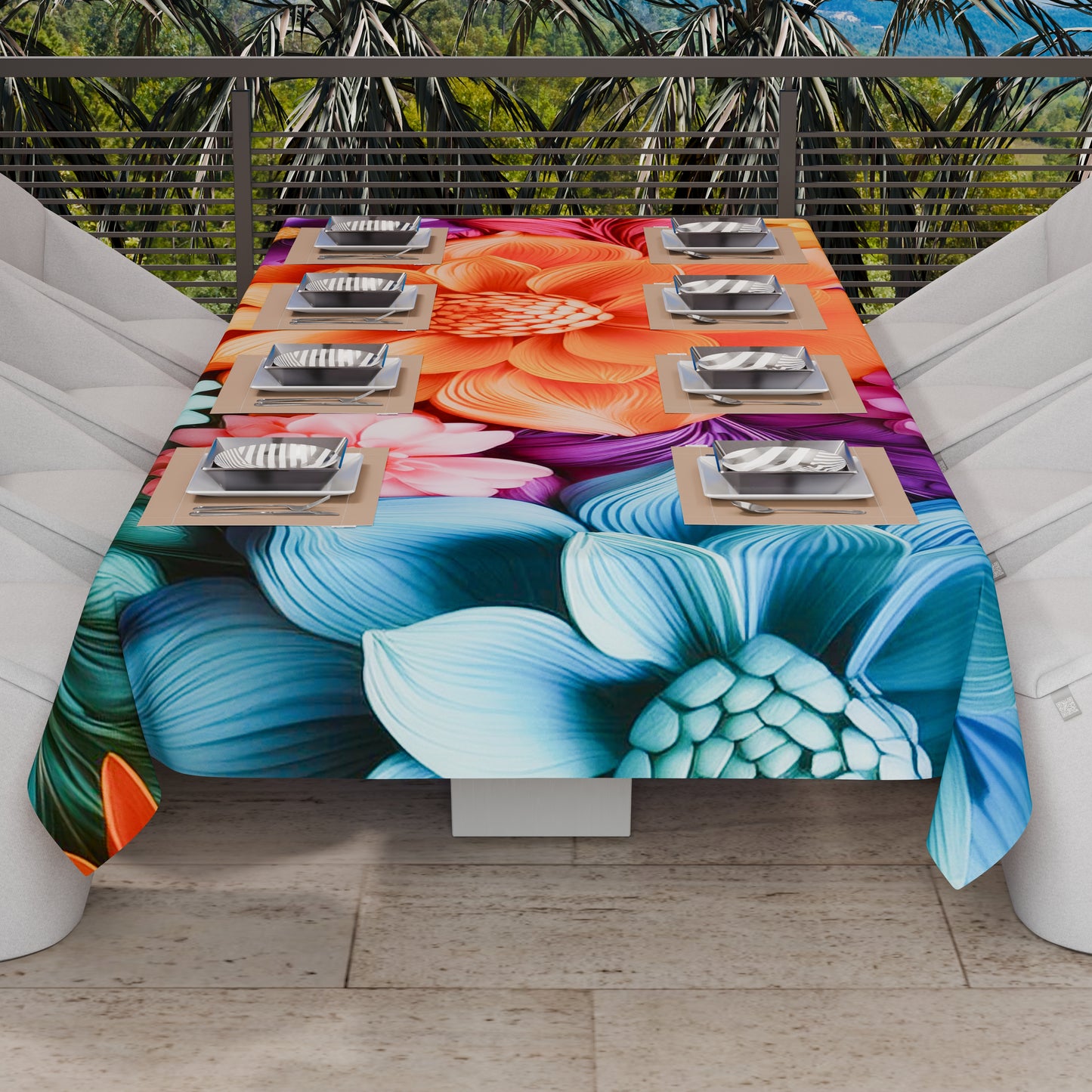 Telo Arredo Copridivano, Copriletto, Copritavolo e Copritutto in Microfibra | Fantasia Floreale 05-12