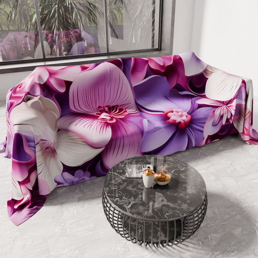 Drap housse décoratif pour canapé, couvre-lit, nappe et tout usage en microfibre | Motif floral 05-23