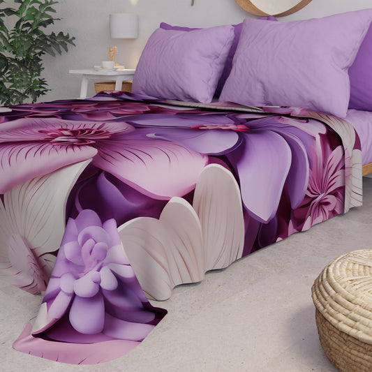 Copriletto Estivo, Coperta Leggera, Lenzuola Copriletto Floreale 05-23