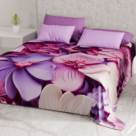 Drap housse décoratif pour canapé, couvre-lit, nappe et tout usage en microfibre | Motif floral 05-23
