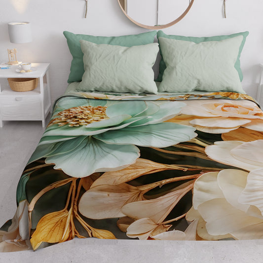 Boutis d'Été, Couverture Légère, Draps Boutis à Motif Floral 05-9
