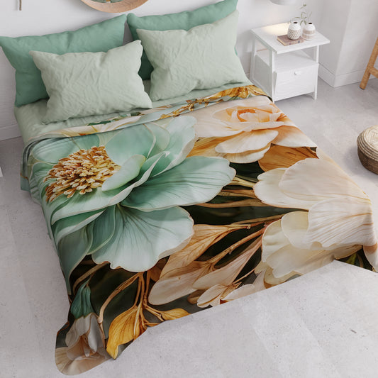 Boutis d'Été, Couverture Légère, Draps Boutis à Motif Floral 05-9
