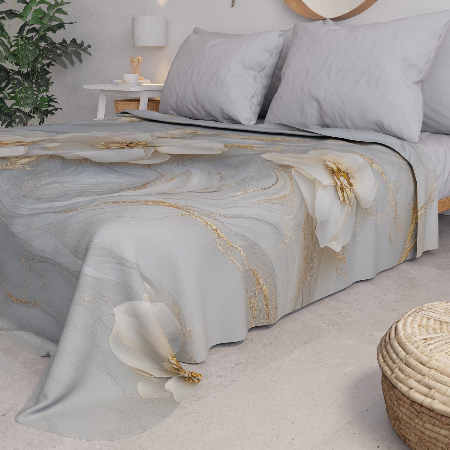 Copriletto Estivo, Coperta Leggera, Lenzuola Copriletto Floreale 06-1