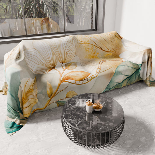 Drap housse pour canapé, couvre-lit, nappe et tout usage en microfibre | Motif Floral F154