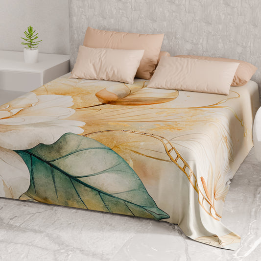 Drap housse pour canapé, couvre-lit, nappe et tout usage en microfibre | Motif Floral F154