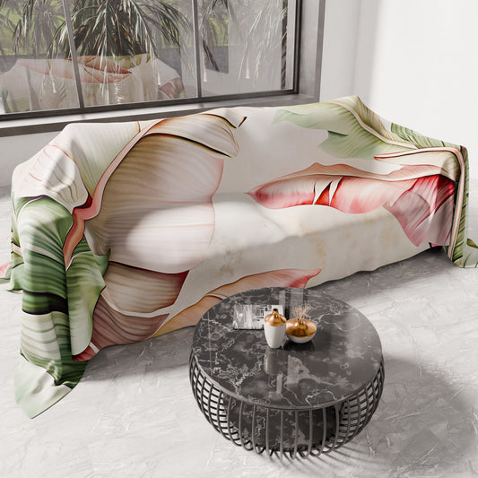 Drap housse pour canapé, couvre-lit, nappe et tout usage en microfibre | Motif floral F191