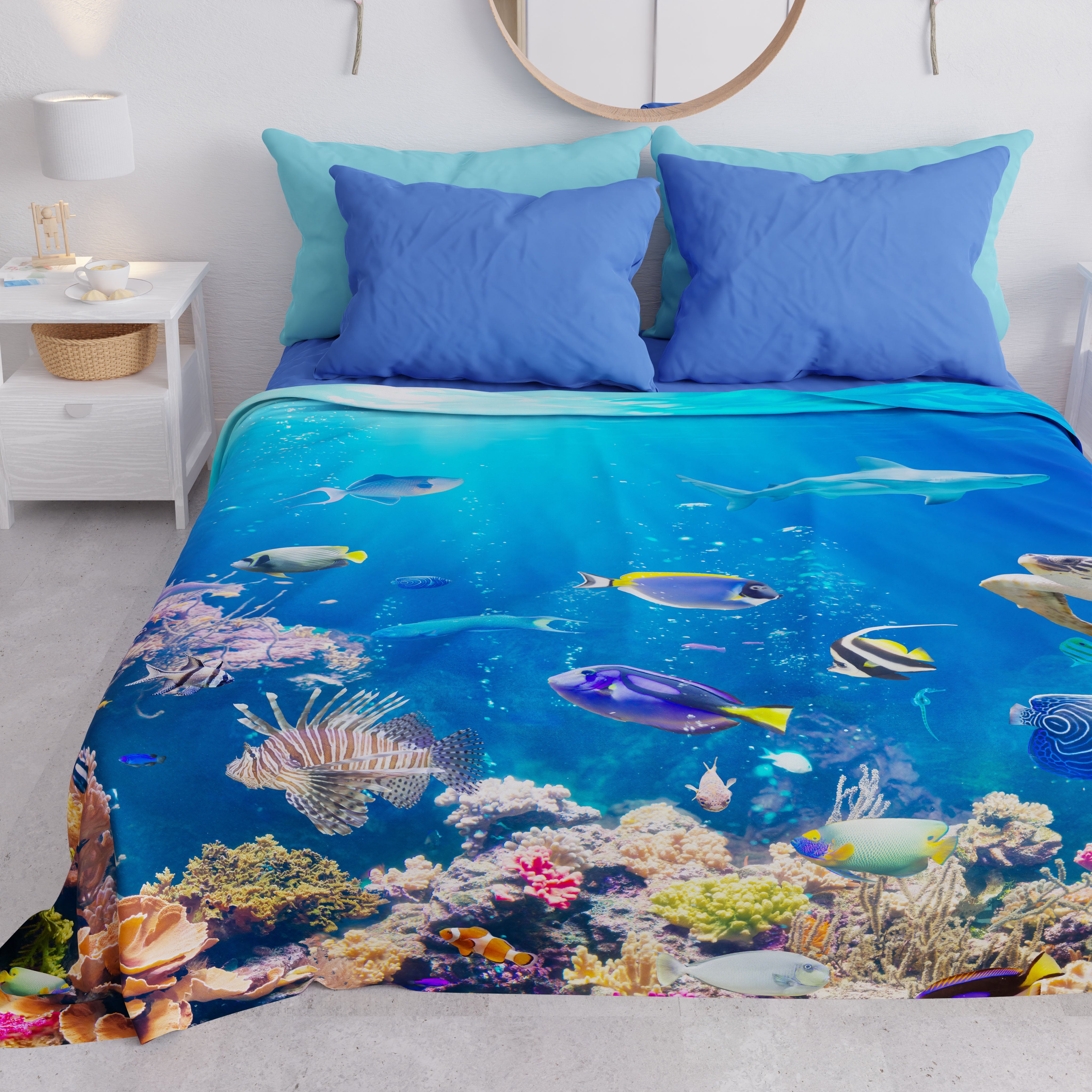 Djoymock Set di biancheria da letto king size, 3 pezzi, reversibile, in Djoymock Set di biancheria da letto king size, 3 pezzi, reversibile, in