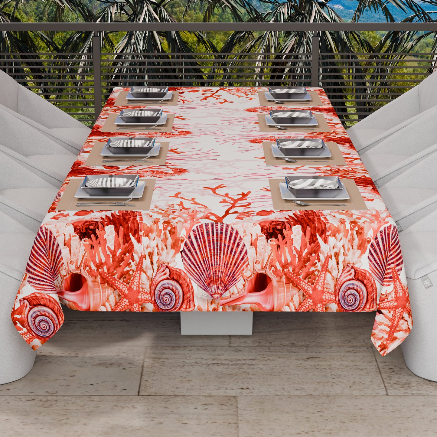 Telo Arredo Copridivano, Copriletto, Copritavolo e Copritutto in Microfibra | Fantasia Corallo Rosso