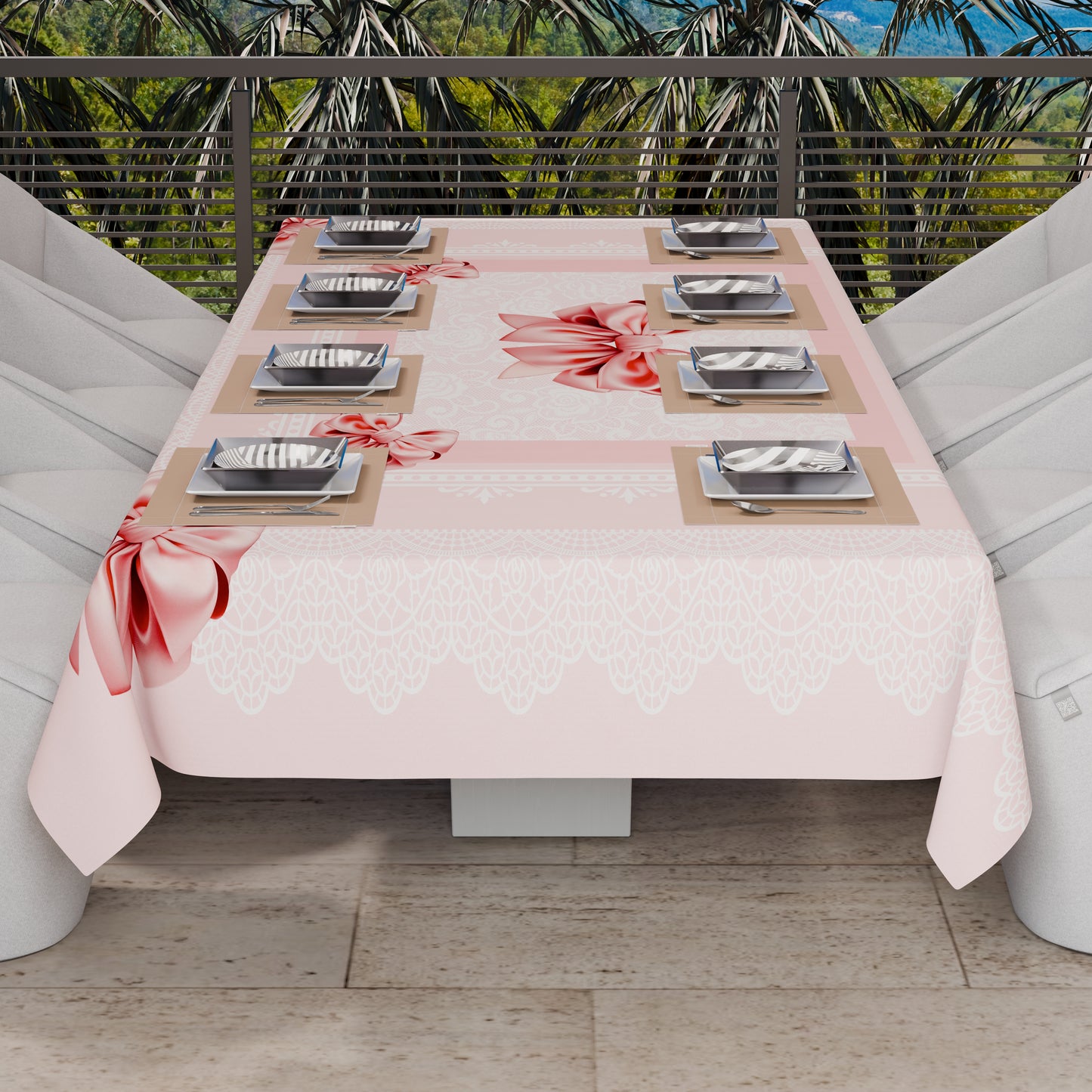 Telo Arredo Copridivano, Copriletto, Copritavolo e Copritutto in Microfibra | Fantasia Fiocco Rosa