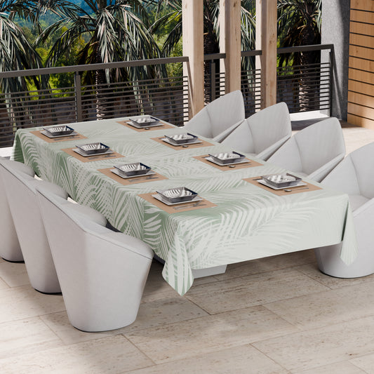 Drap housse pour canapé, couvre-lit, nappe et tout usage en microfibre | Motif Feuille Sauge