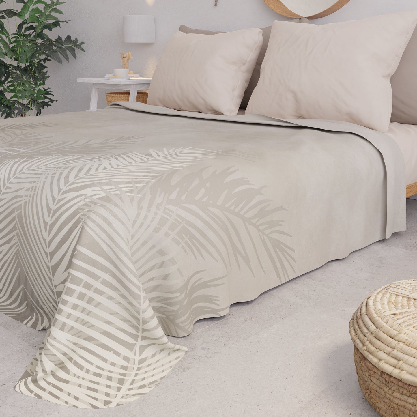 Copriletto Estivo, Coperta Leggera, Lenzuola Copriletto, Foglia Tortora