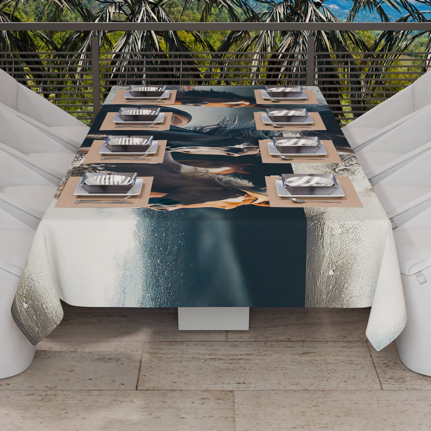 Telo Arredo Copridivano, Copriletto, Copritavolo e Copritutto in Microfibra | Fantasia Horses